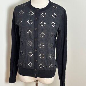 NWT Ann Taylor black cotton cardigan S